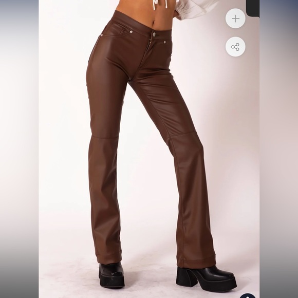 REVICE 909 / HIGH STREET FAUX LEATHER JEANS - Picture 2 of 4